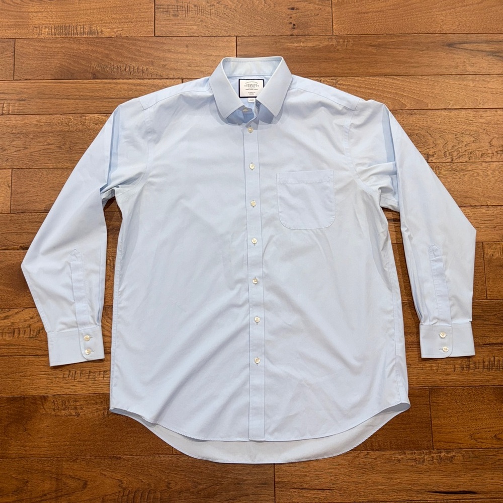 Charles Tyrwhitt Classic Fit Non-Iron Blue Dress Shirt - Size 17/35 in